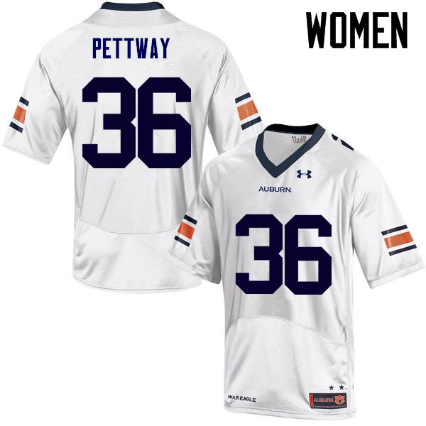 Auburn Tigers Women's Kamryn Pettway #36 White Under Armour Stitched College NCAA Authentic Football Jersey HVT2774MT